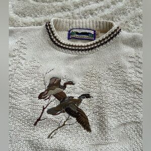 Vtg 90s Shenandoah Sweater with Embroidered Duck Art